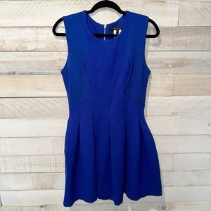 BCBG MaxAzria Cobalt Blue Fit & Flare Short Dress